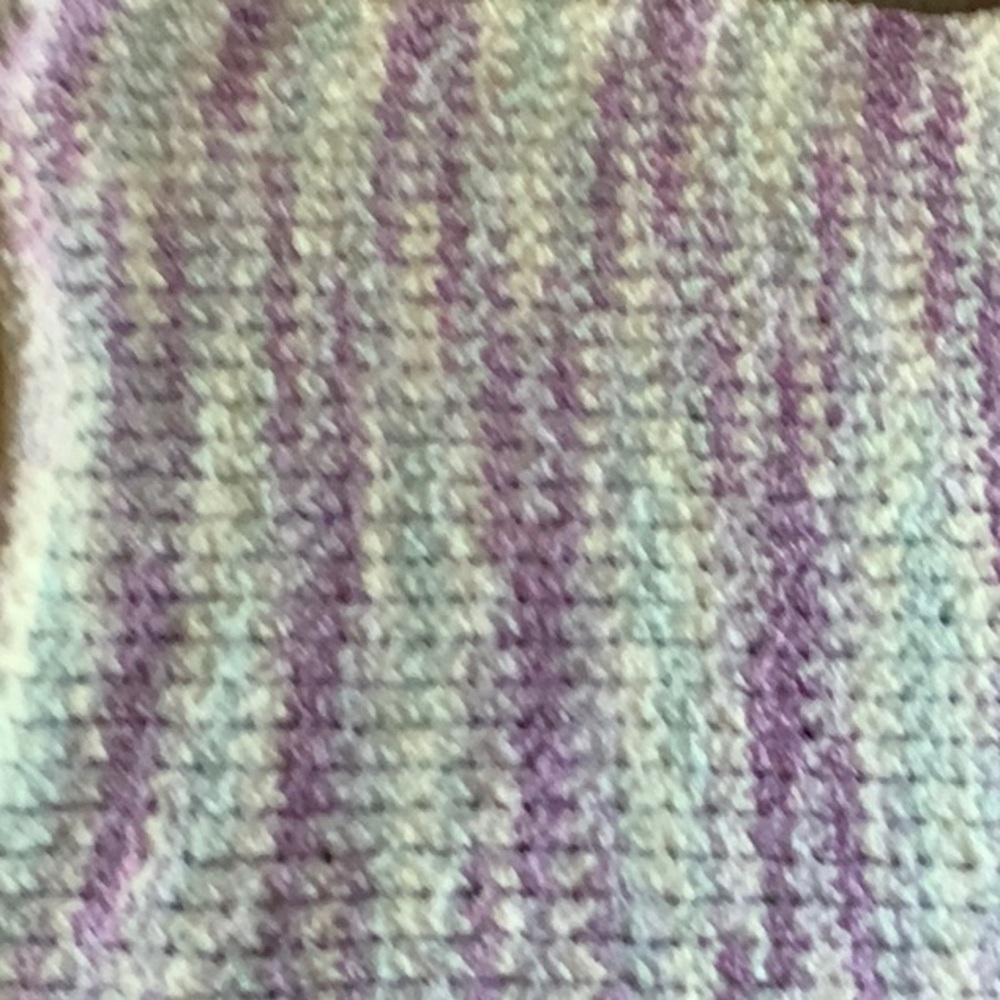 Wife’s handmade purple/blue/white/other color, soft blanket loom knit - Picture 2 of 3